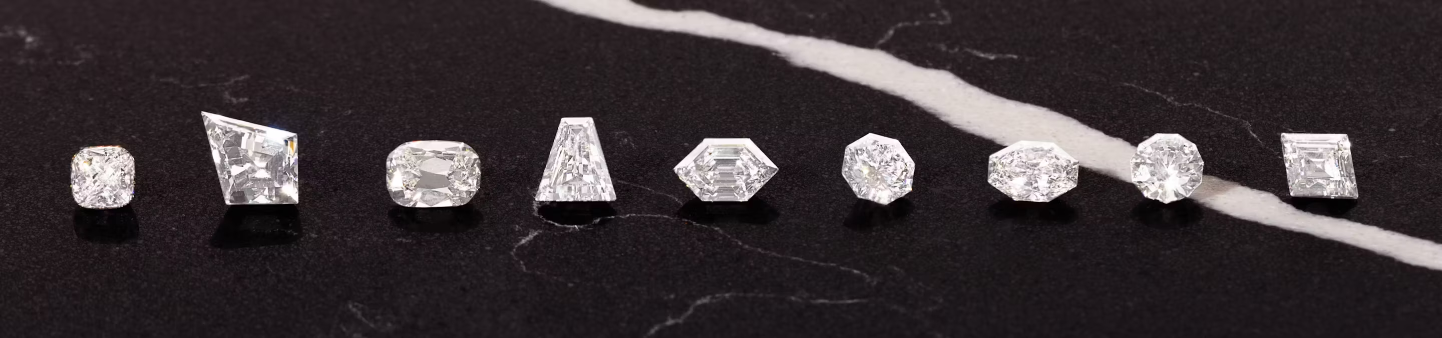 This image entails an array of different diamond shapes.